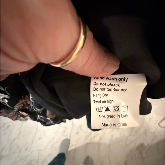 JessaKae Black Maxi Dress with Multicolor Floral Embroidery - Picture 6 of 8